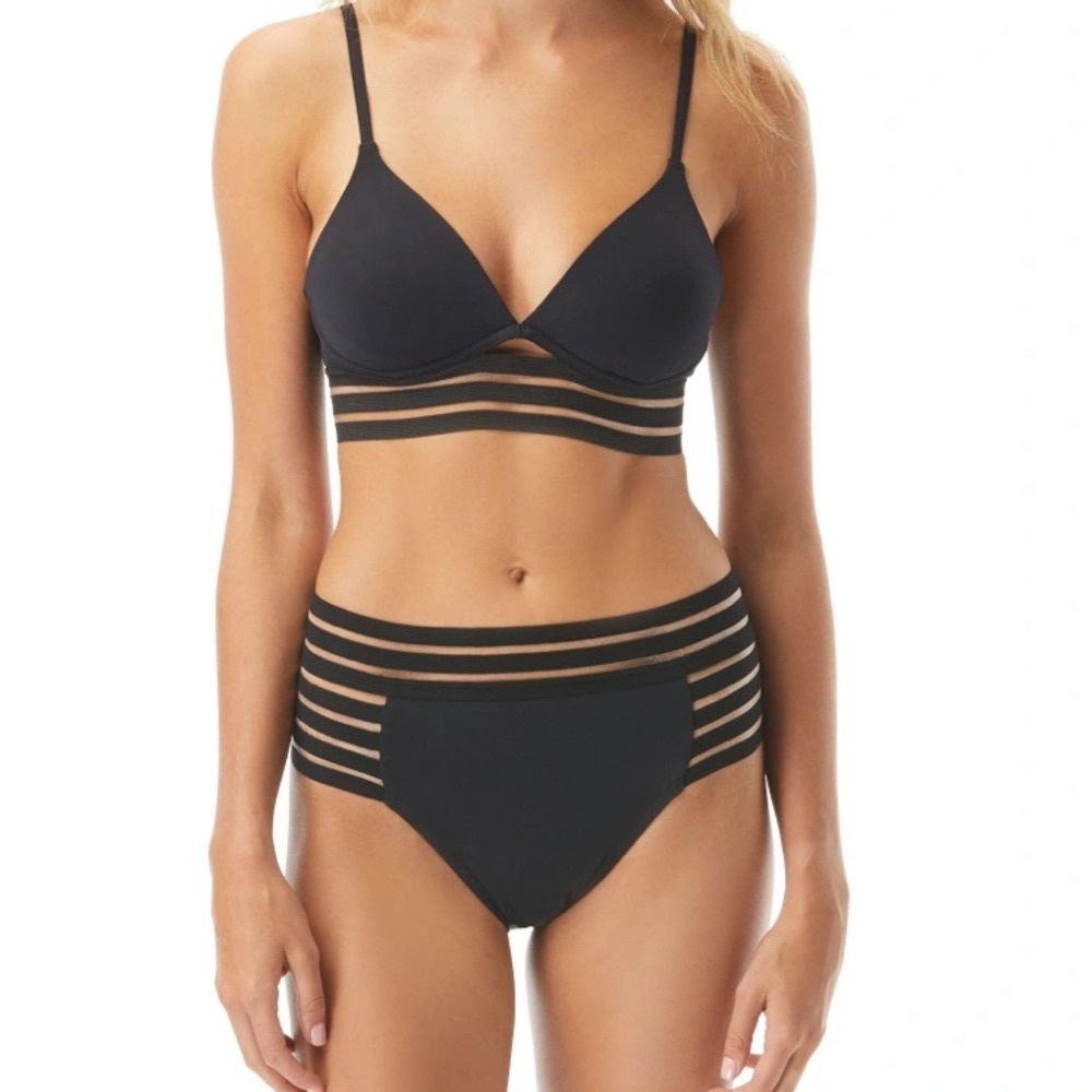 Vince Camuto Coastlines Mesh High-Waist High Leg Bikini | TOP ONLY